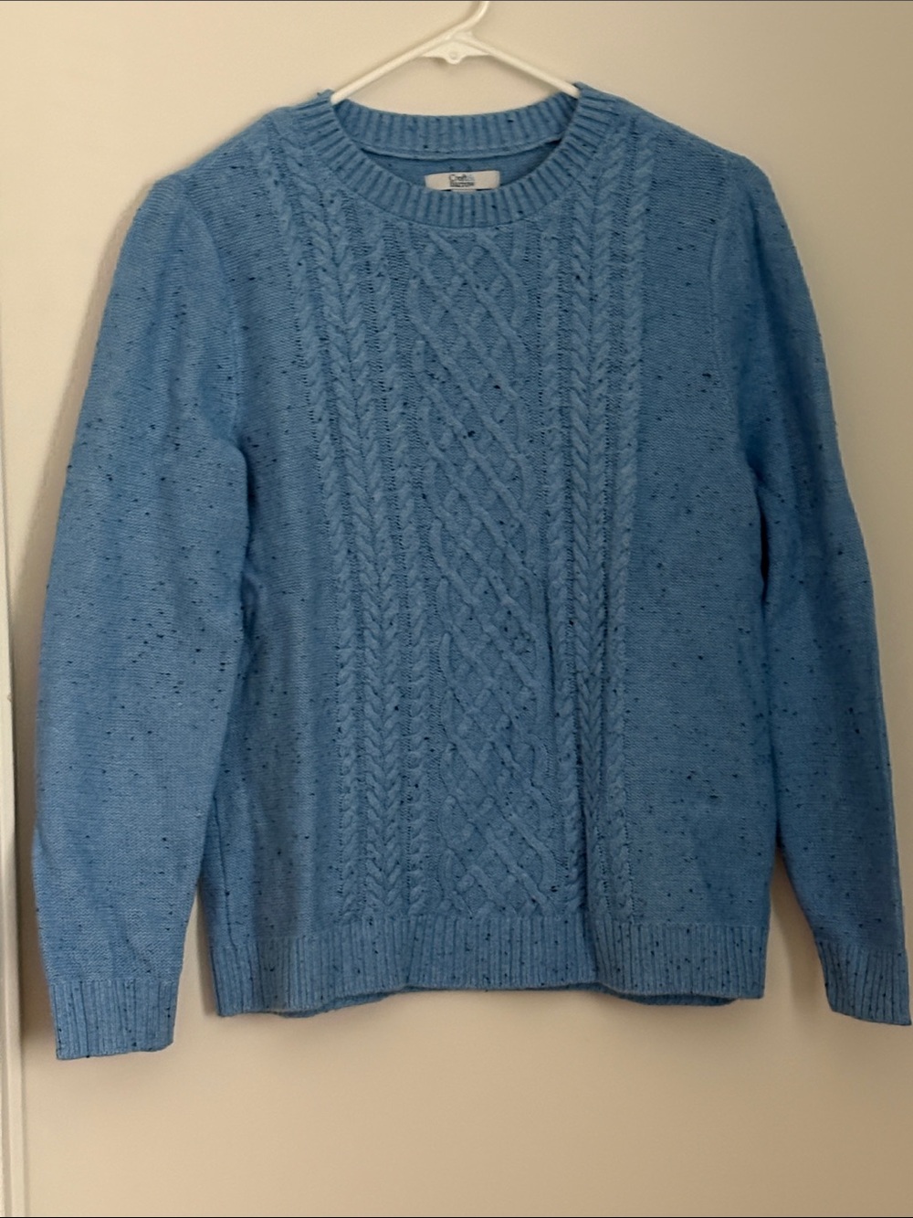 G.H. Bass & Co. Light Blue Cable Knit Crewneck Sweater